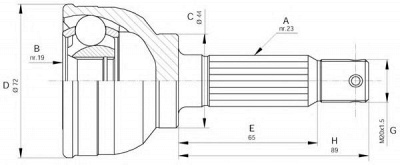 OPEN PARTS cvj507910 -  Шарнирный комплект, приводной вал